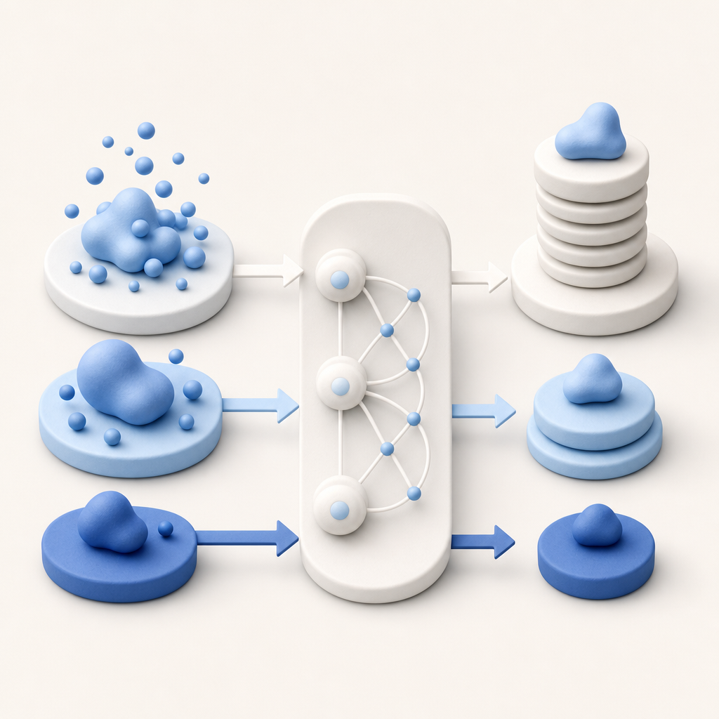 abstract cost model with traffic tiers, validation nodes, and a simple arrows di