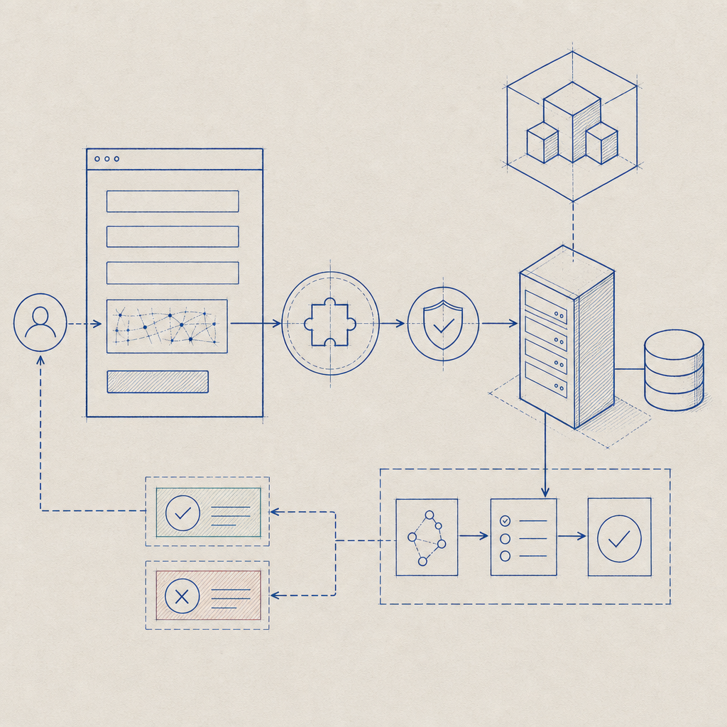 abstract CAPTCHA integration concept with Laravel and server validation