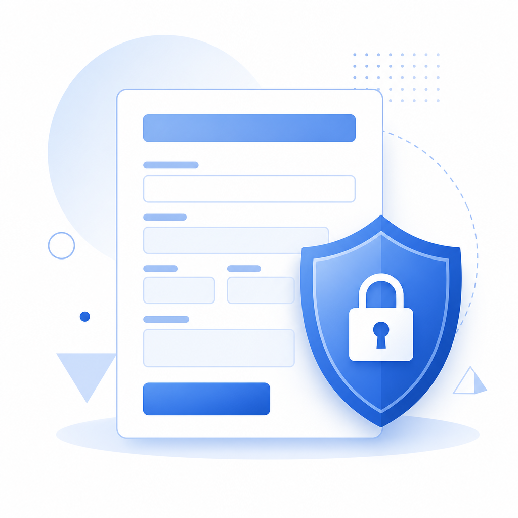 form structure with shield overlay representing secure form submission