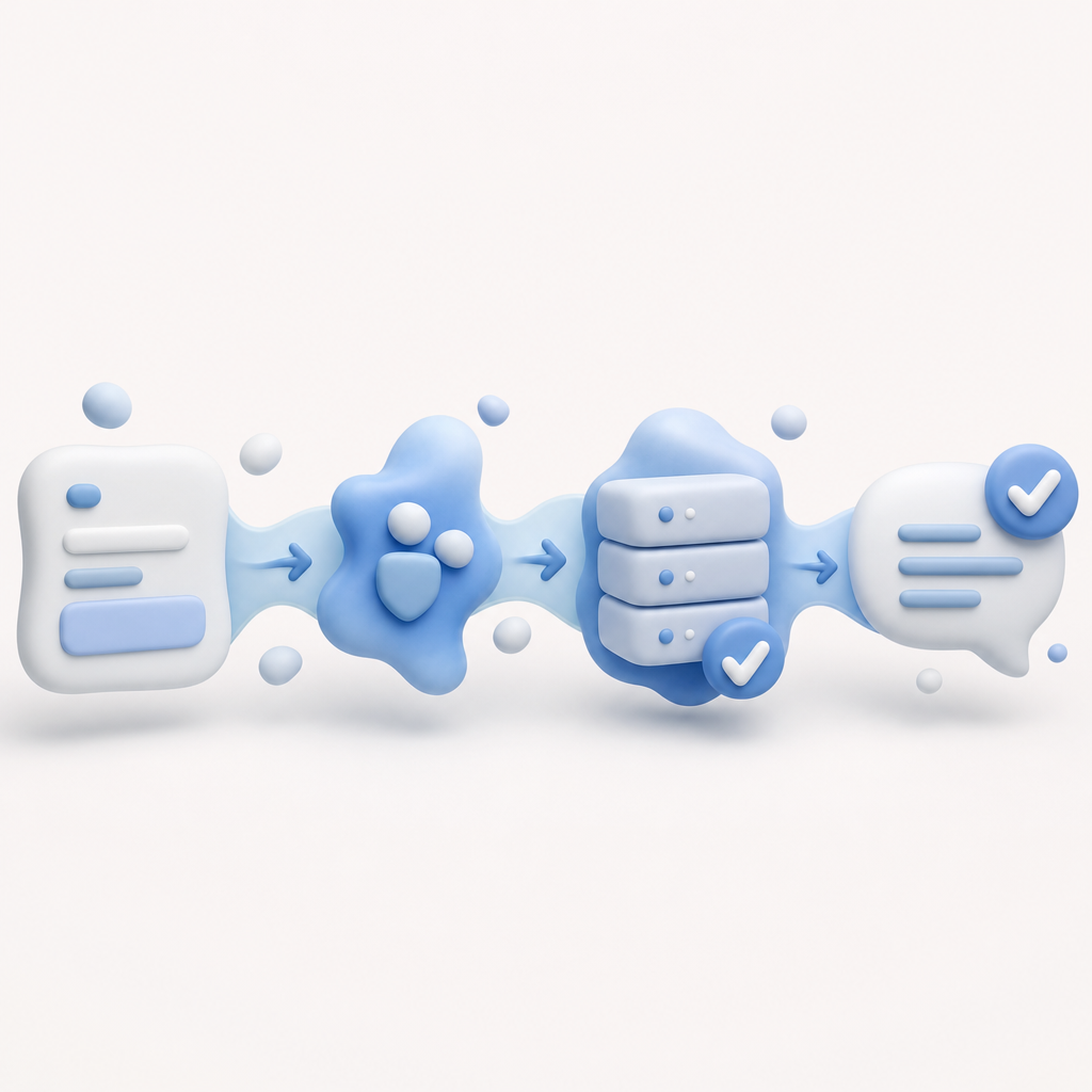 abstract flow of comment form -> challenge -> server validation -> approved comm
