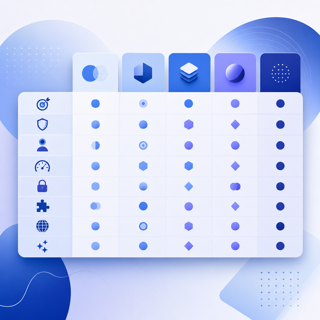 table comparing captcha providers features concept