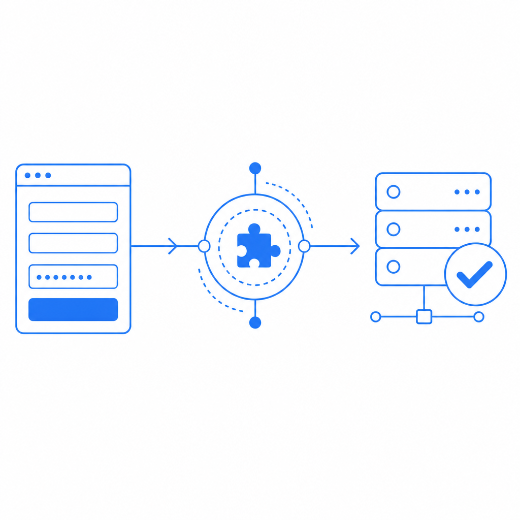 abstract flow of form submission, challenge, and server-side verification