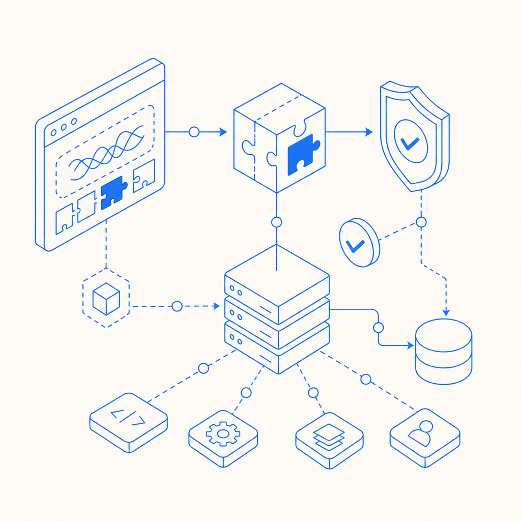 abstract CAPTCHA integration workflow illustration