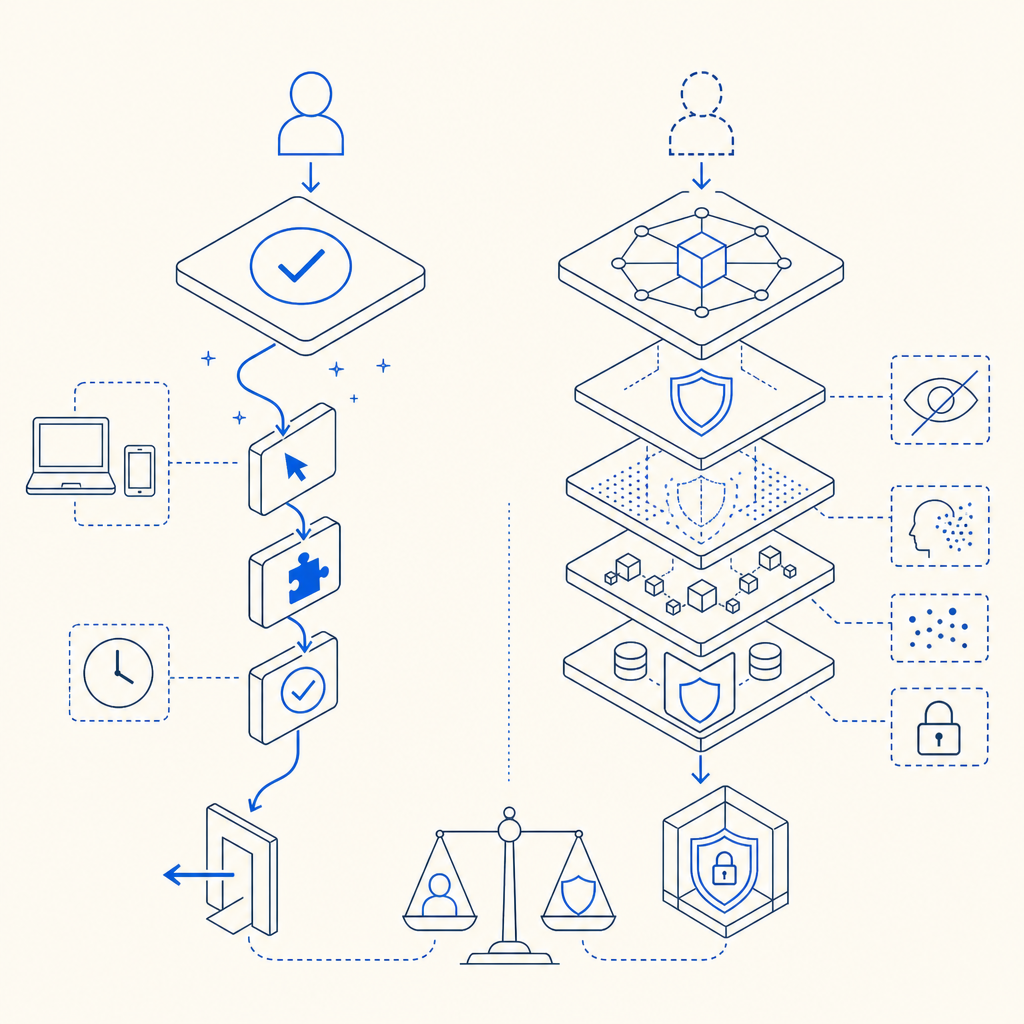 comparison visualization of CAPTCHA usability and privacy trade-offs