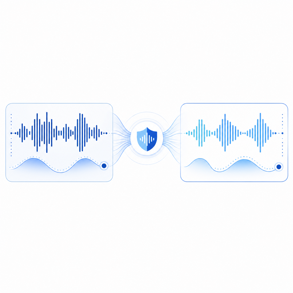 waveform diagram with audio challenge elements and response input