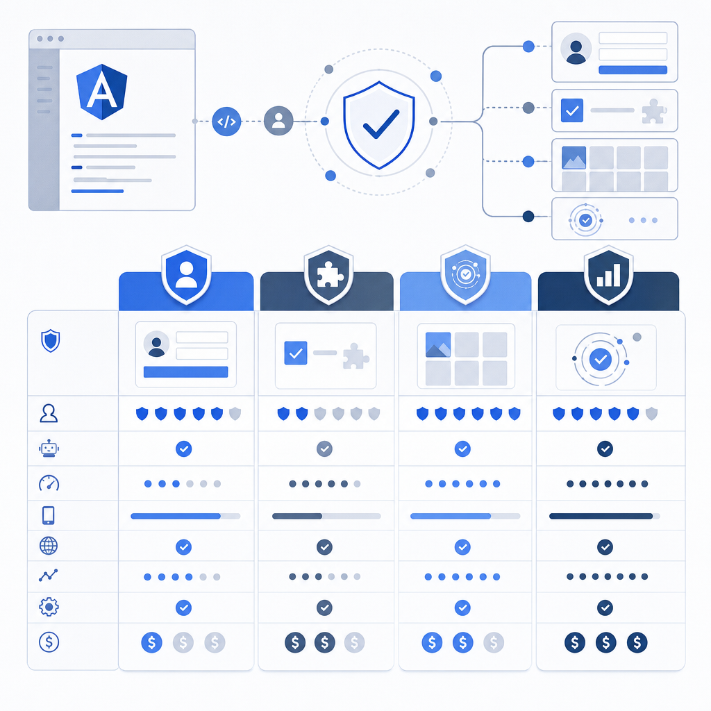 comparative chart of captcha service offerings for angular apps