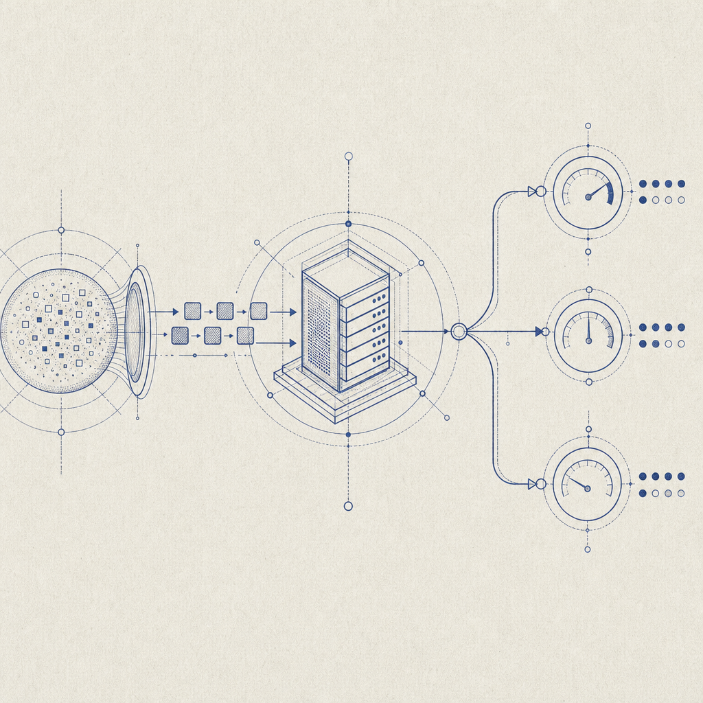 abstract flow diagram showing token generation, server validation, and risk scor