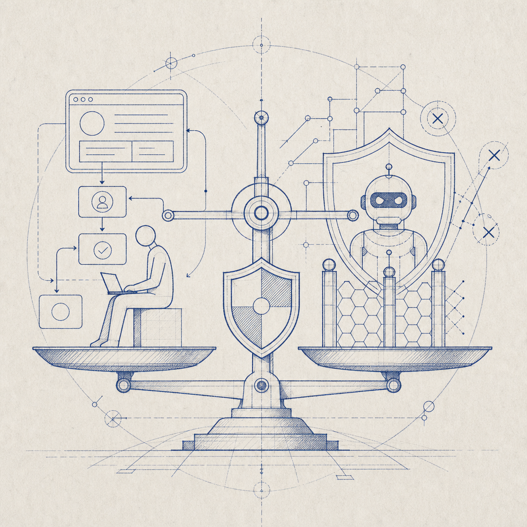 conceptual illustration of balancing user experience and bot protection