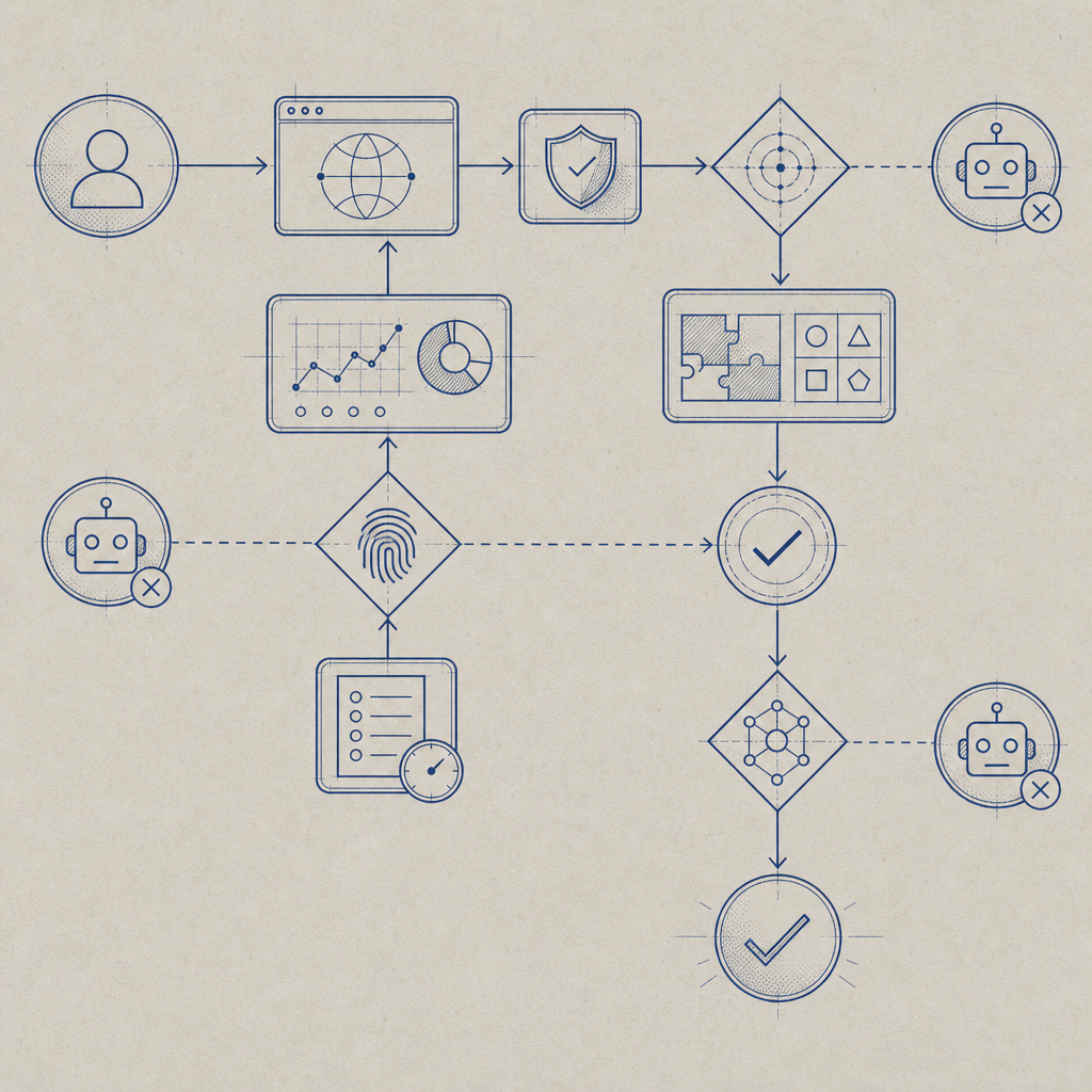 flow diagram illustrating anti-bot validation process