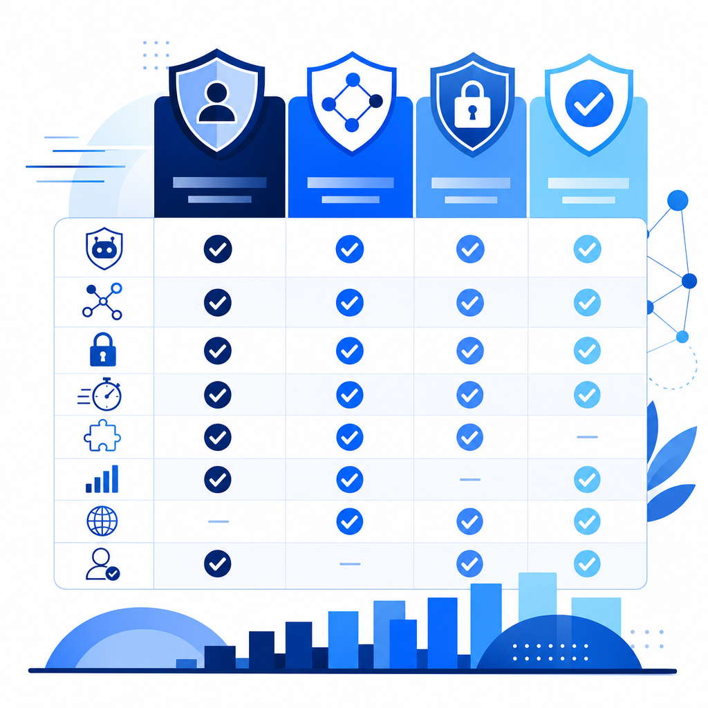 comparison chart of anti bot download solutions highlighting features