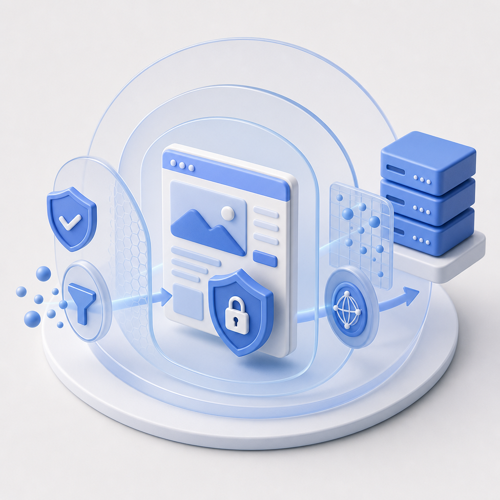 layered security approach showing spam page protection using client and server t