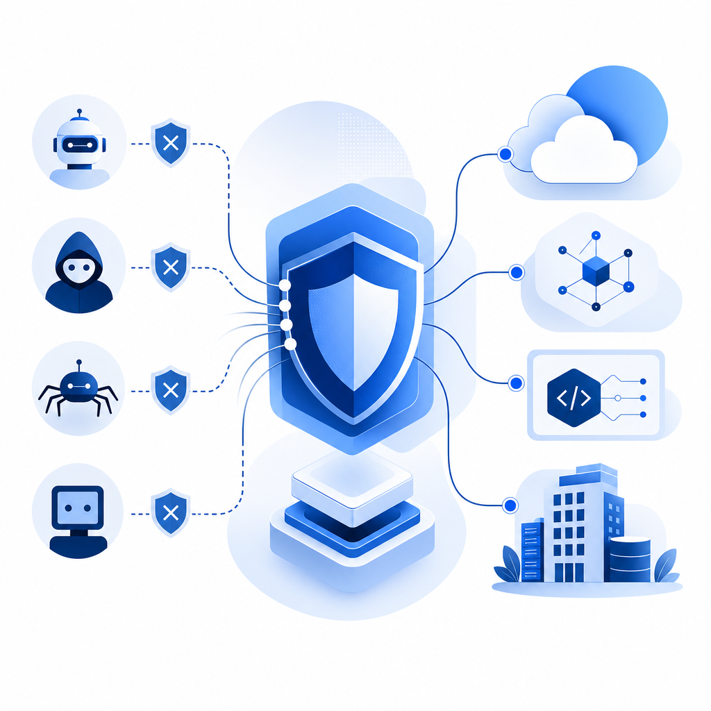 conceptual visual comparing multiple anti bot solutions and integration environm