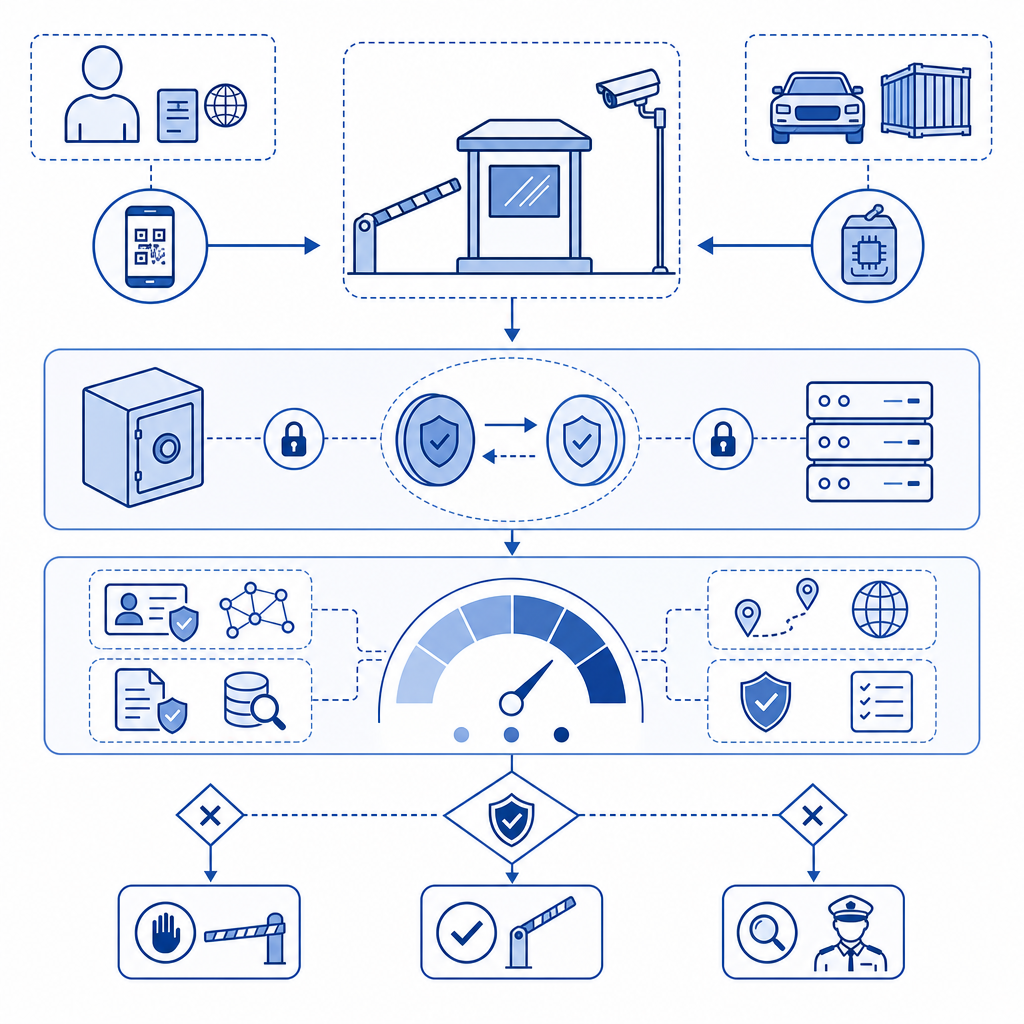flowchart of checkpoint validation with token exchange and risk assessment
