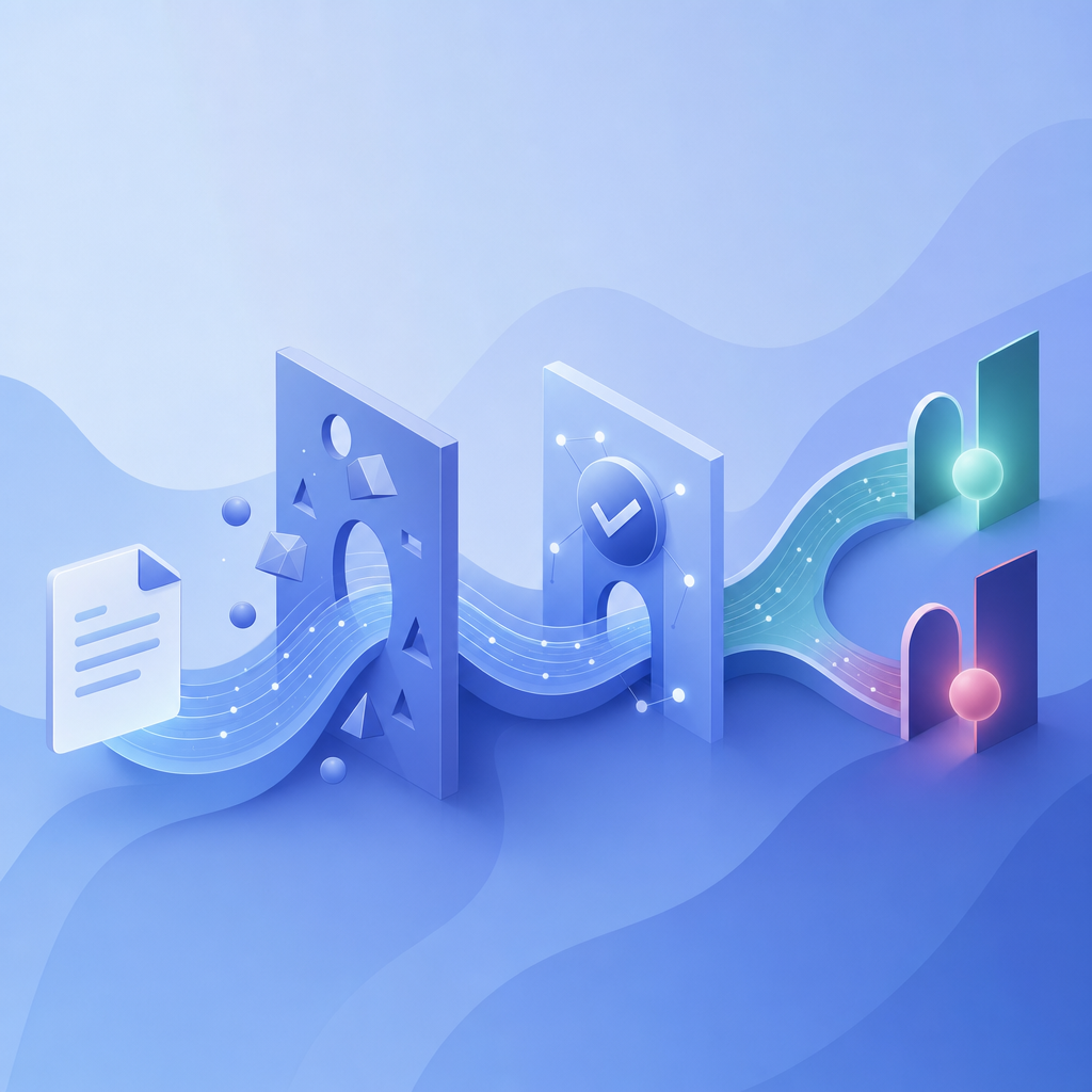 abstract flow of a form submission passing through challenge, validation, and al