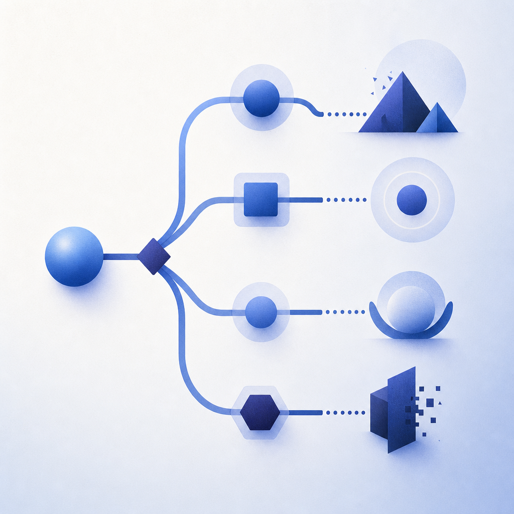 abstract decision tree showing when to challenge, validate, allow, or block