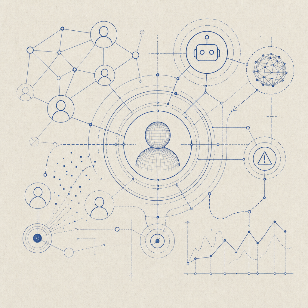 abstract depiction of bot detection and suspicious user signals