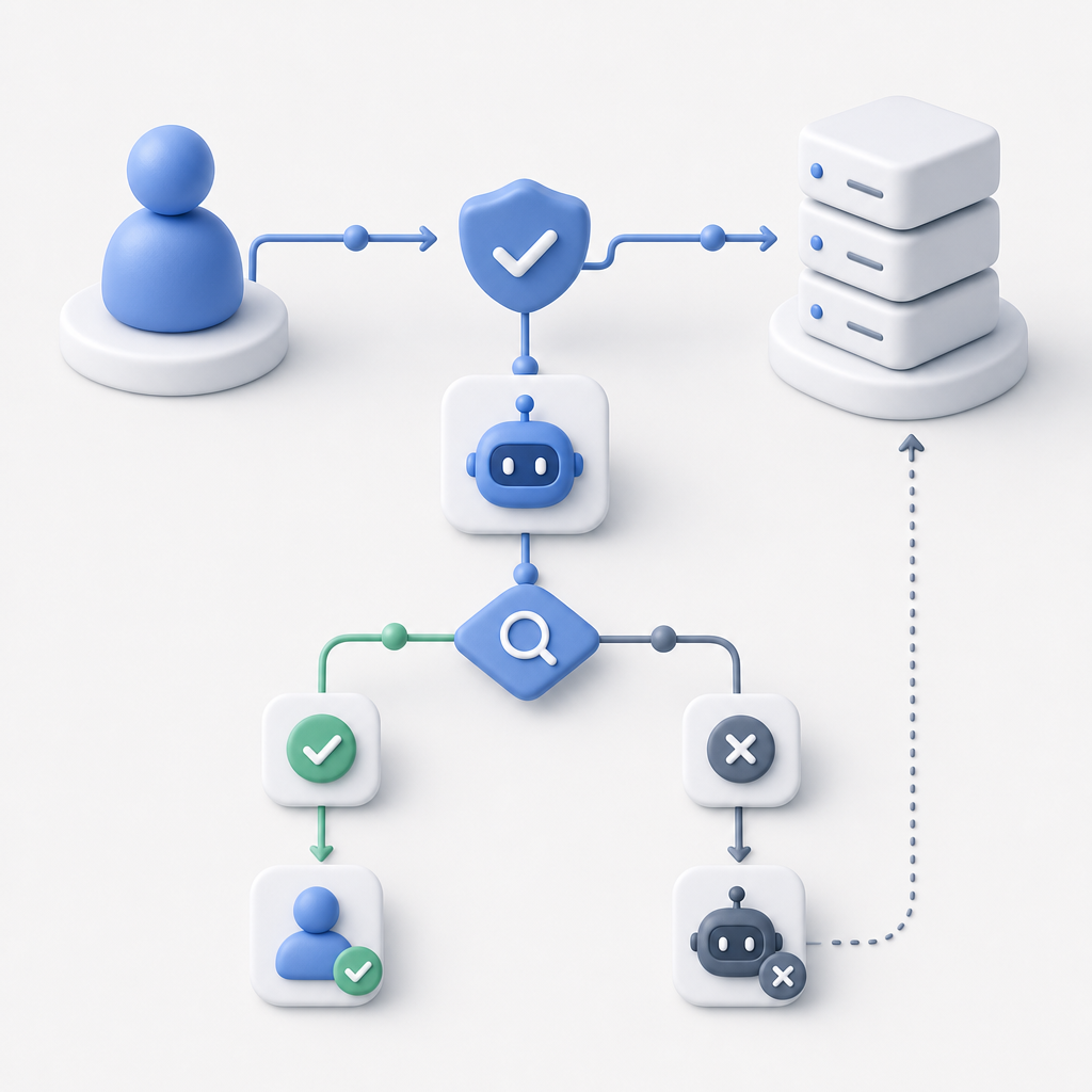 simplified flowchart of bot detection and validation with client-server interact