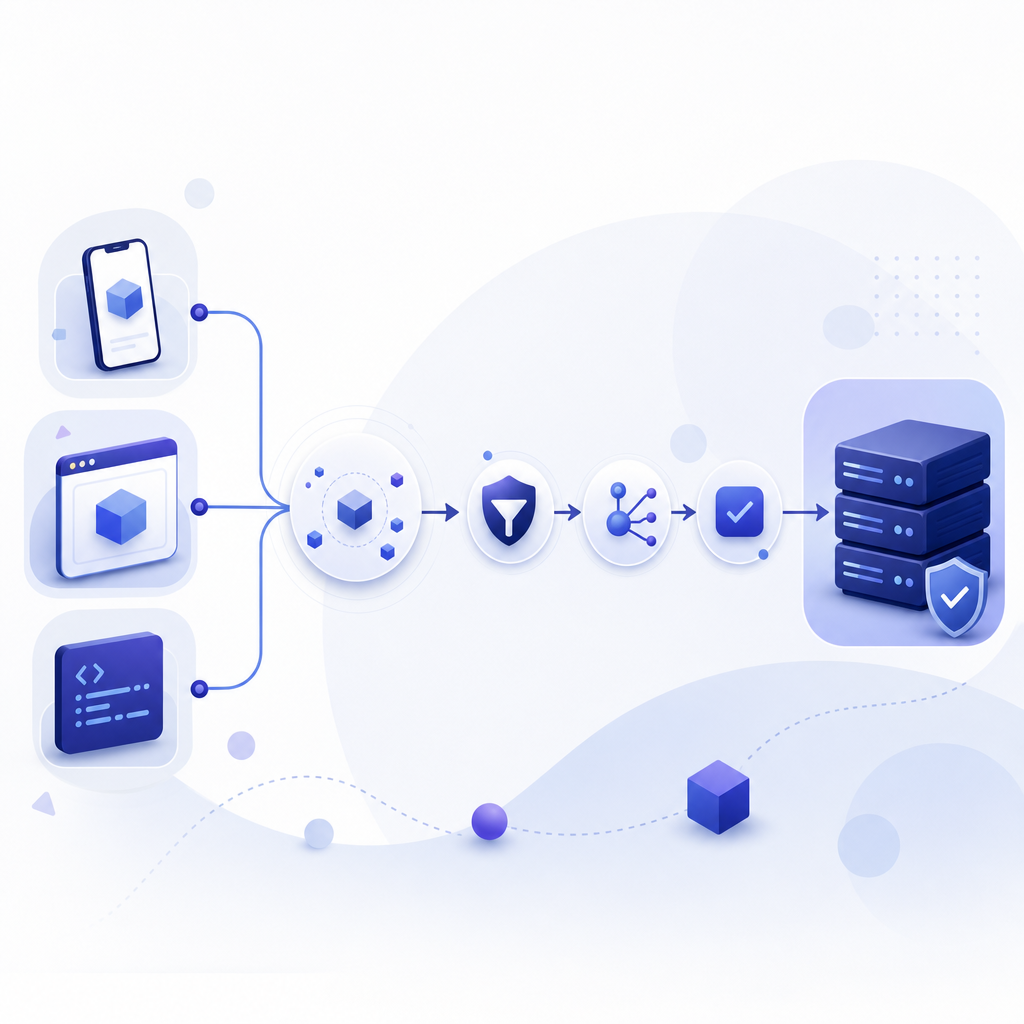flowchart of integration process from client SDKs to server validation