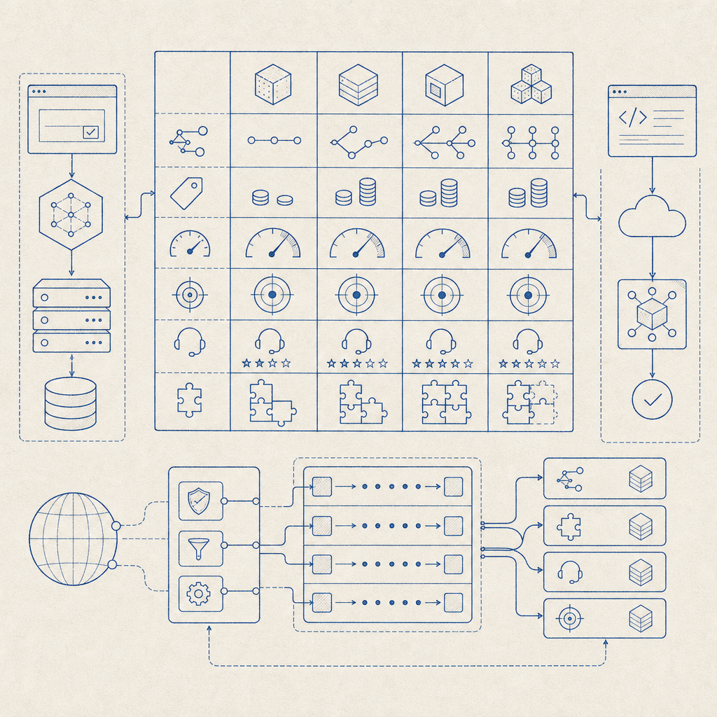 diagram comparing features of different anti captcha APIs