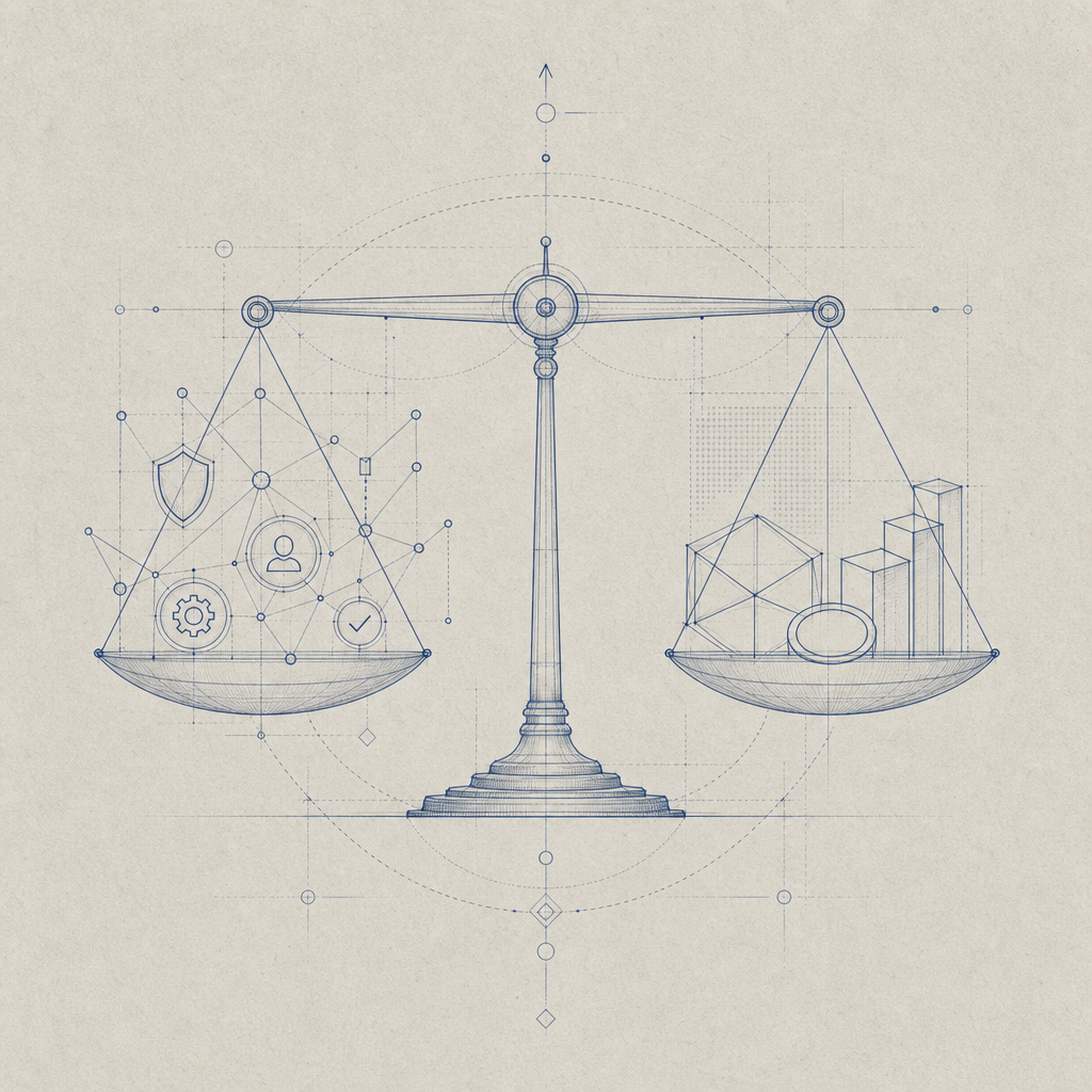 abstract concept showing balance between price and anti-captcha service features