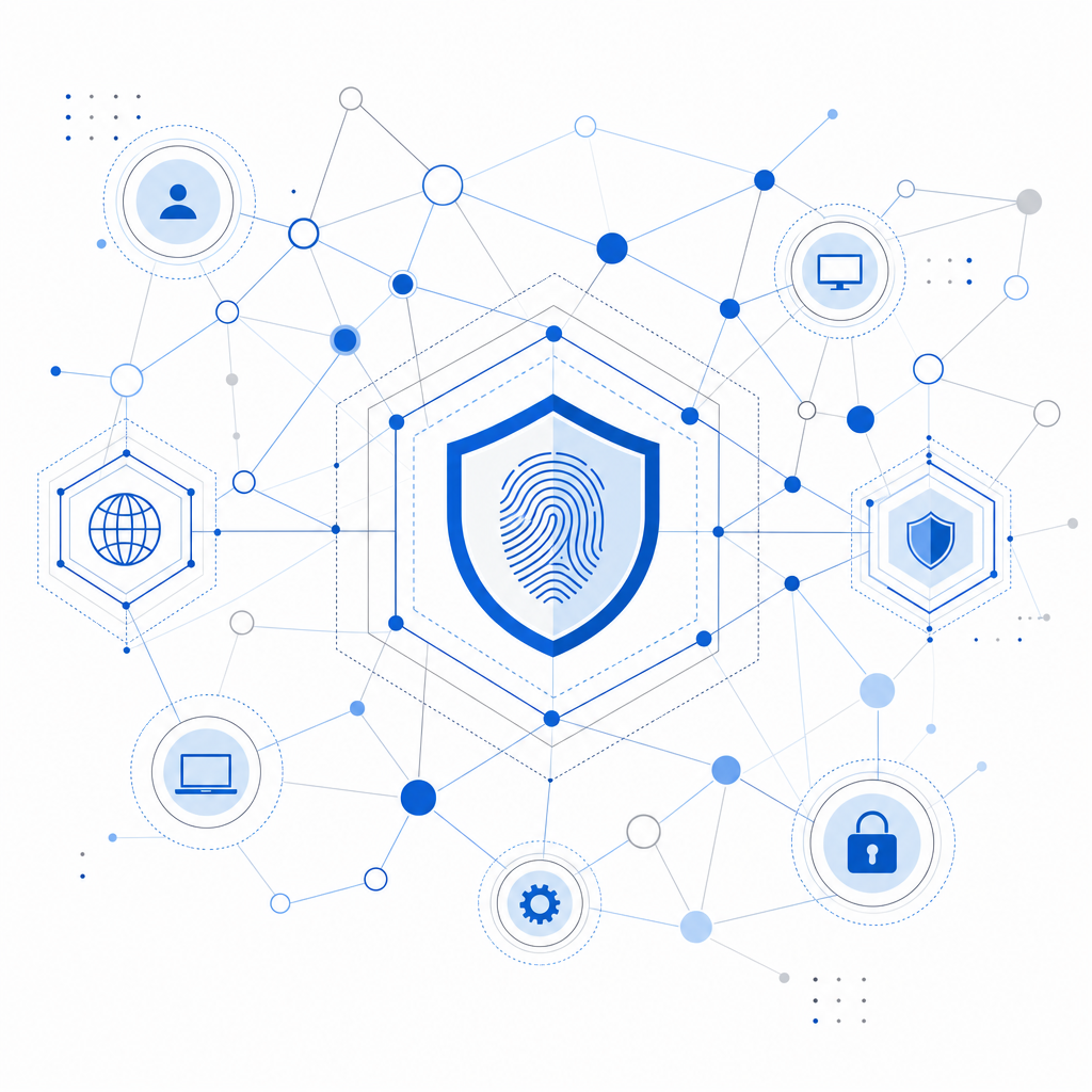 abstract network lines representing browser fingerprint defenses