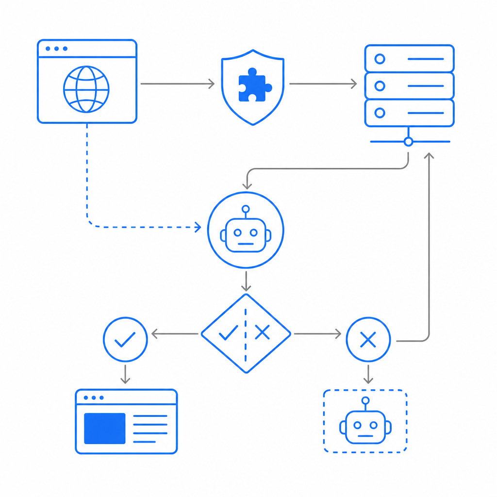 flowchart of anti bot verification process integrating client and server communi