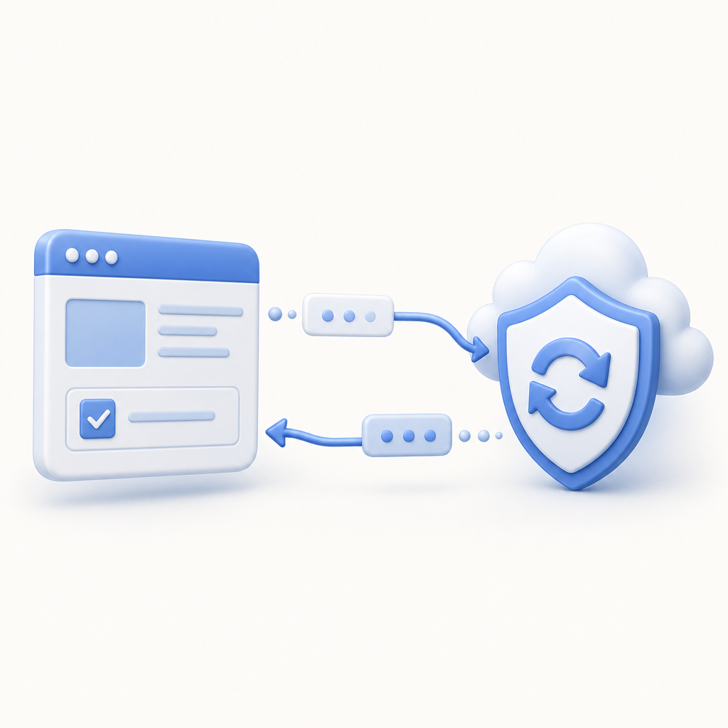 diagram showing API integration between website and CAPTCHA service
