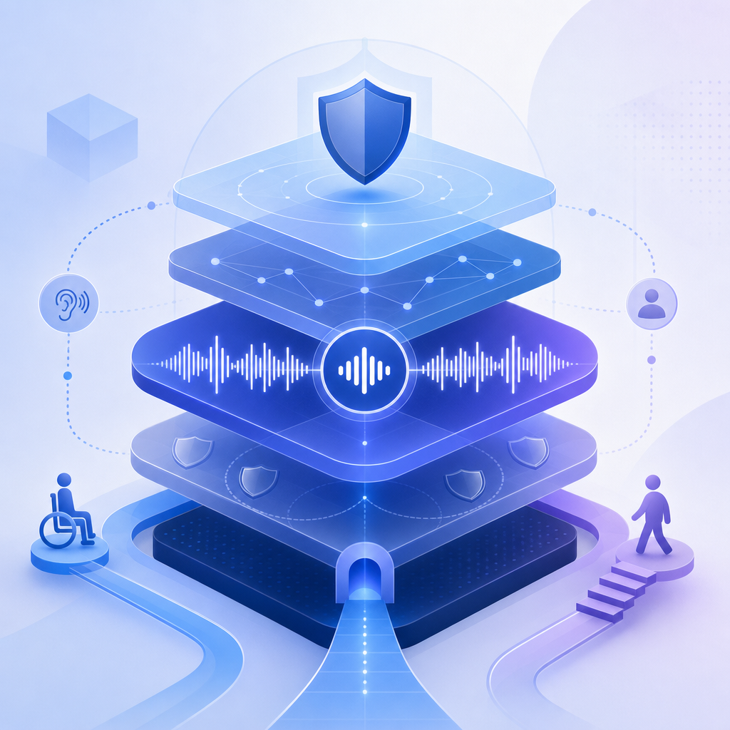 layered security model with audio CAPTCHA as key accessibility layer