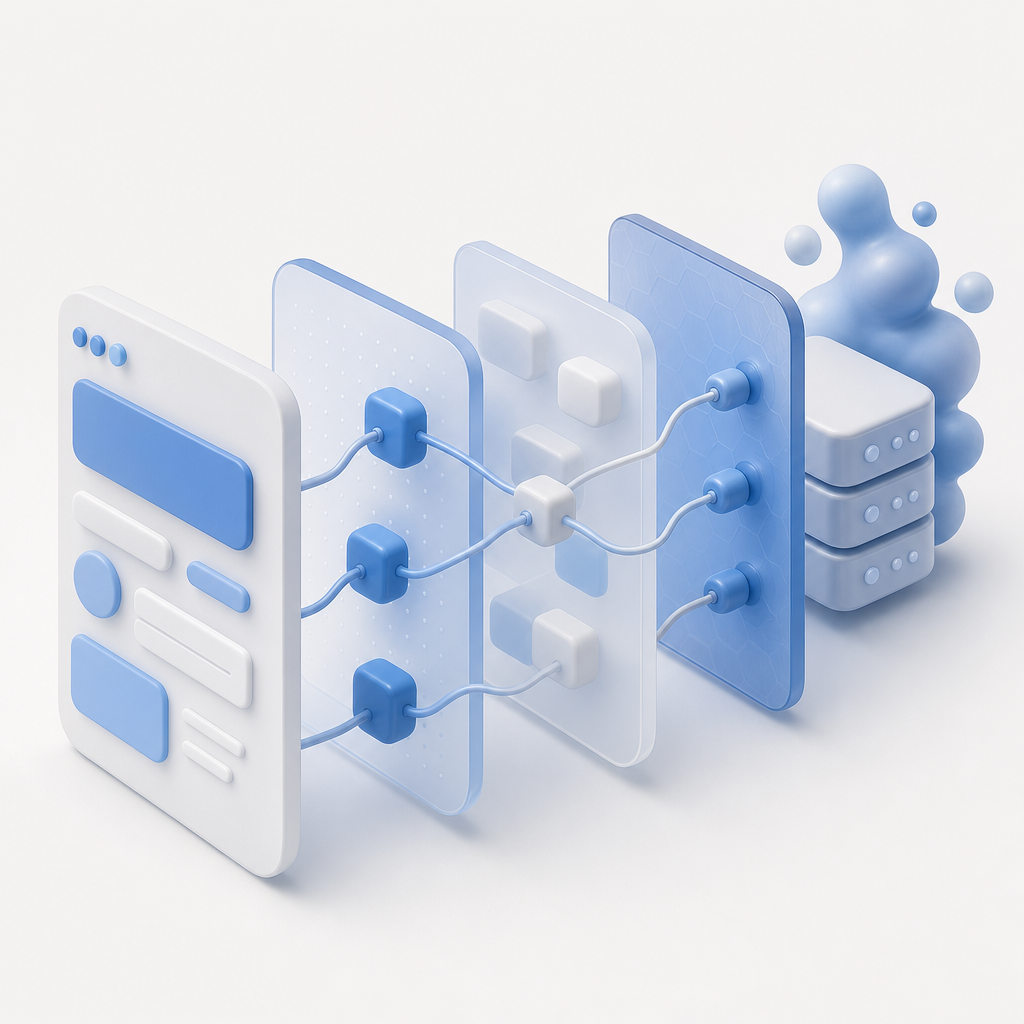 conceptual illustration of plugin integration layers from frontend to backend