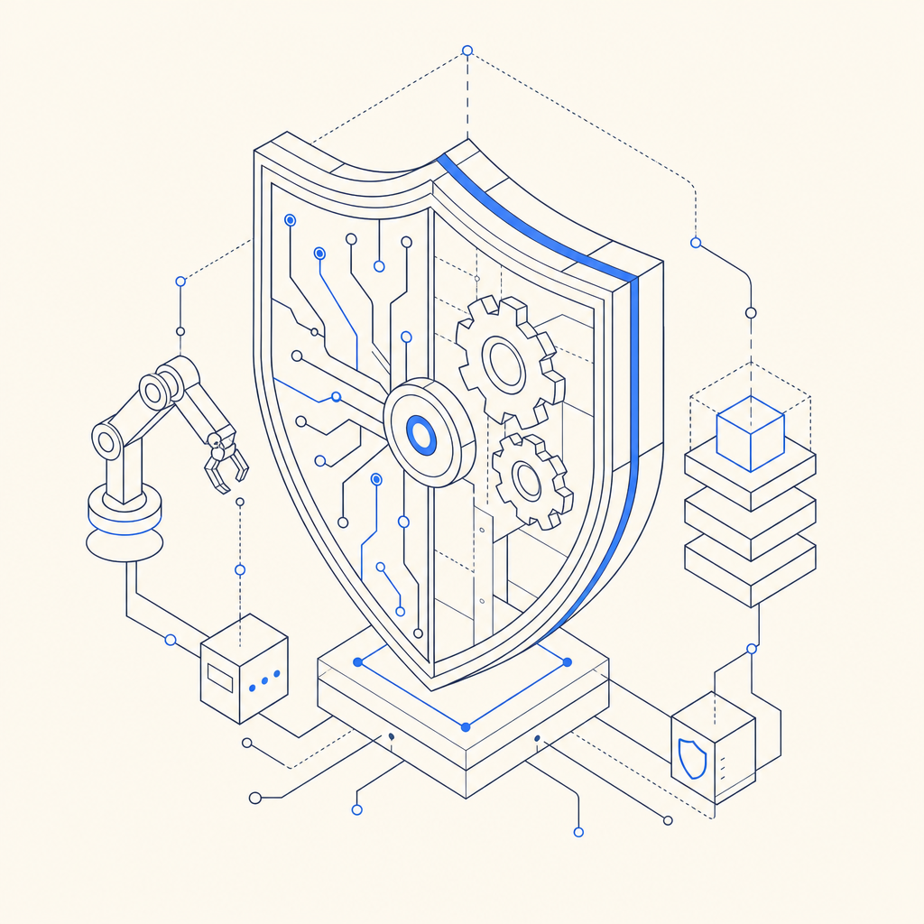 abstract shield symbolizing bot-defense and automation balance
