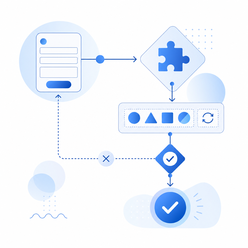 abstract flowchart illustrating form submission and captcha challenge