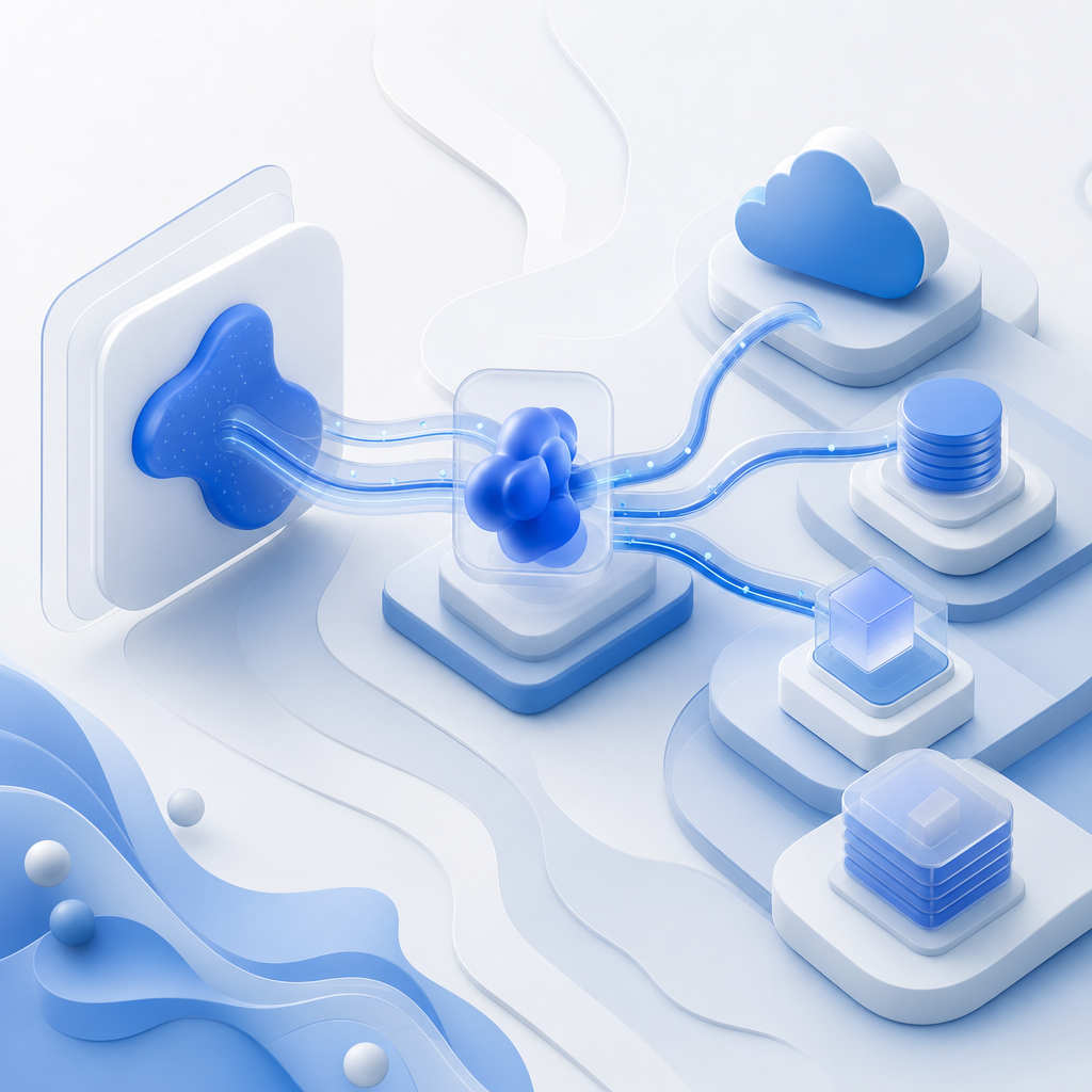 comparative abstract layer showing CAPTCHA APIs interacting with AWS services