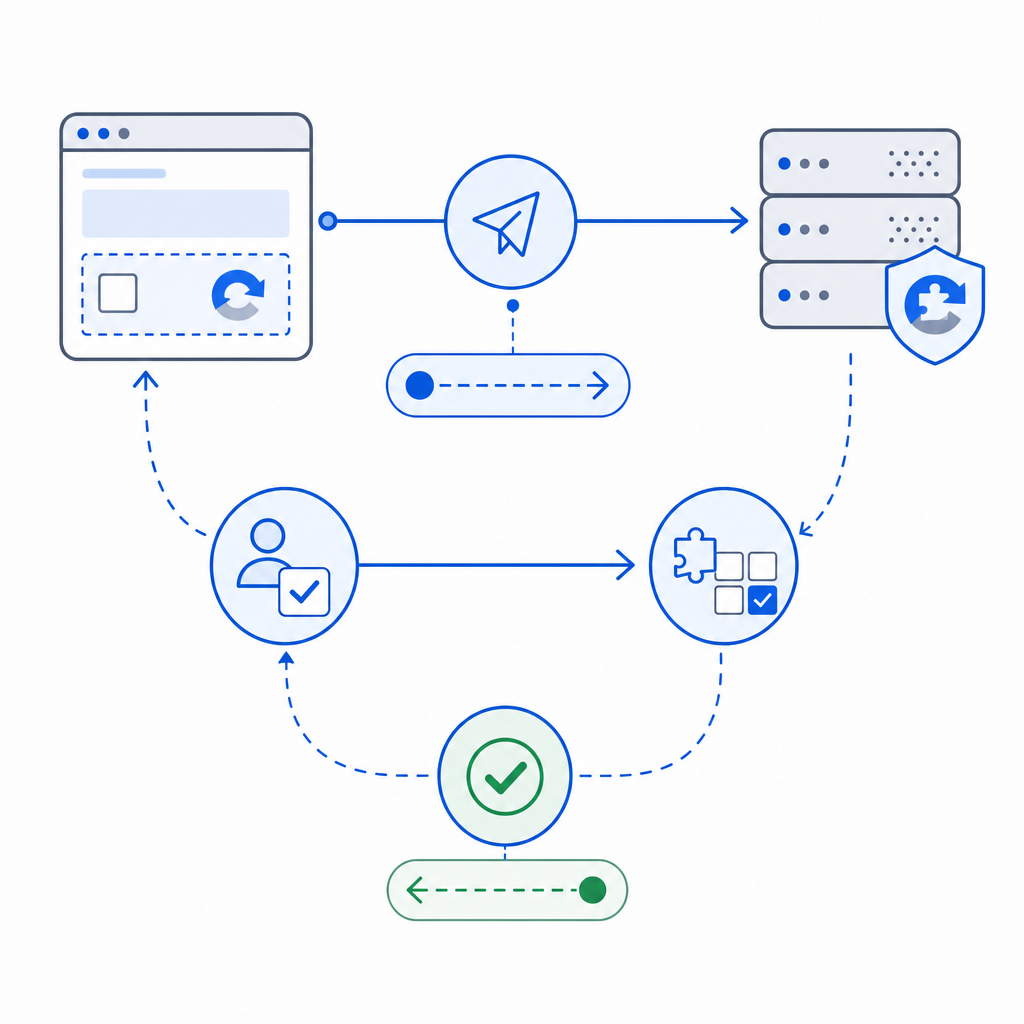 simplified flowchart of captcha verification request and response cycle