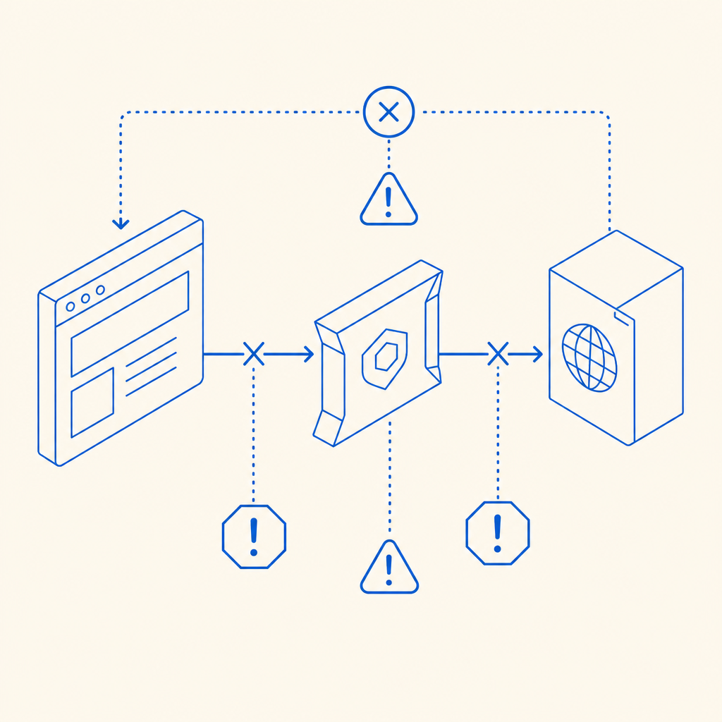 abstract flow diagram of browser, challenge token, and validation endpoint with 