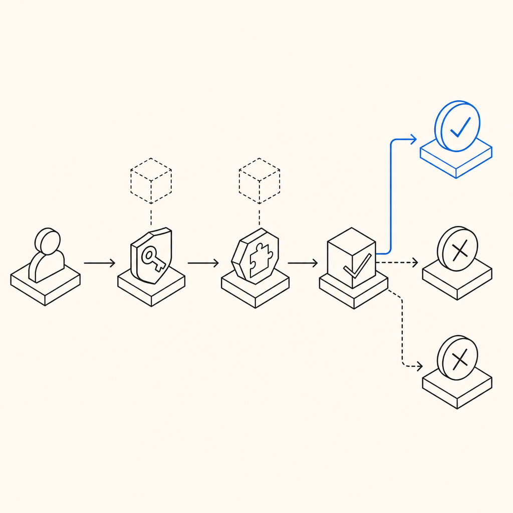 abstract sequence showing successful challenge issuance, token exchange, and val