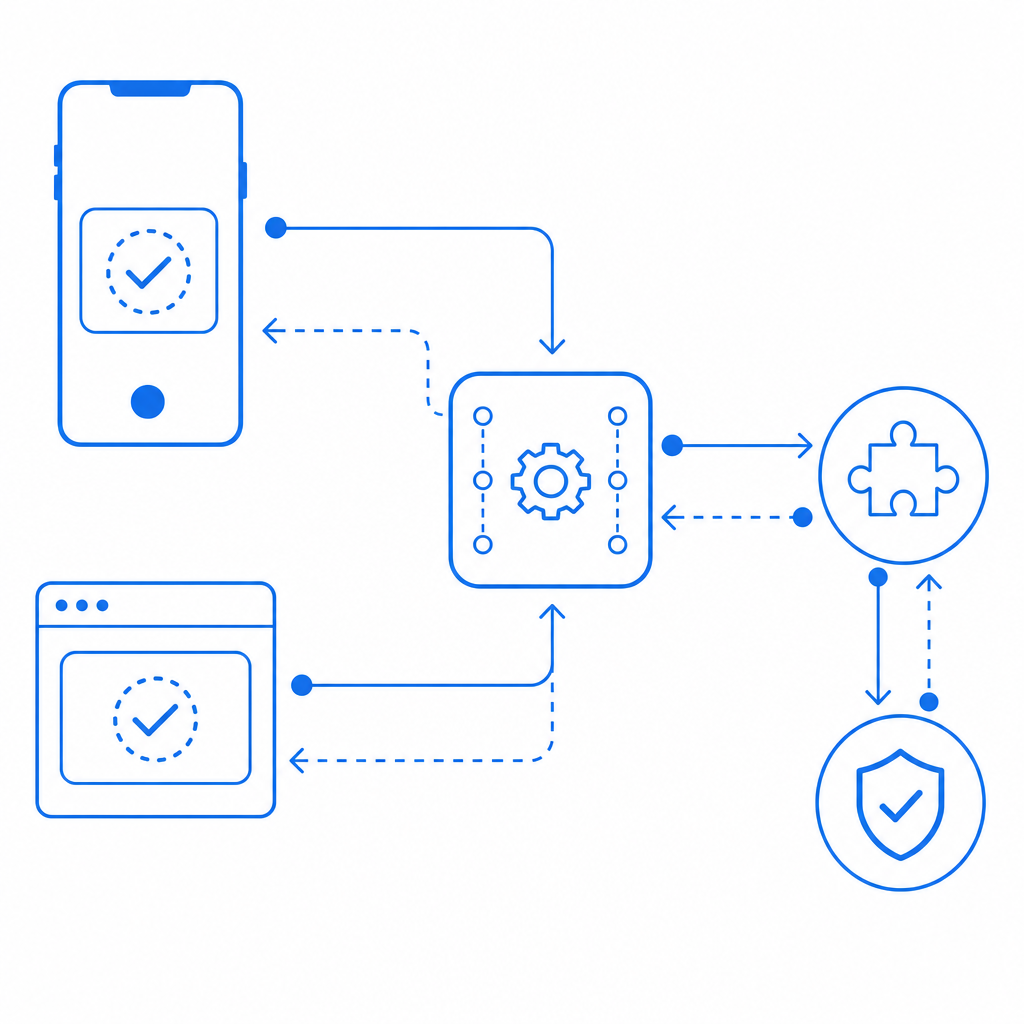 diagram of multi-platform captcha SDK communication flow