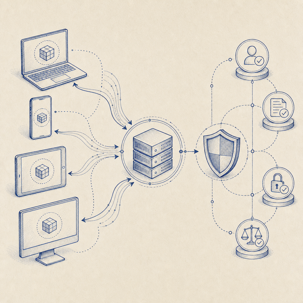 conceptual illustration of CAPTCHA workflow including client SDKs, server valida