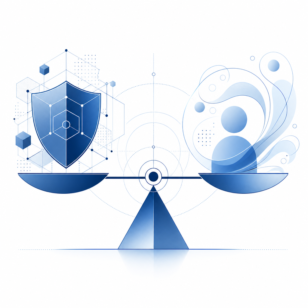 abstract diagram showing balance between security and user experience in CAPTCHA