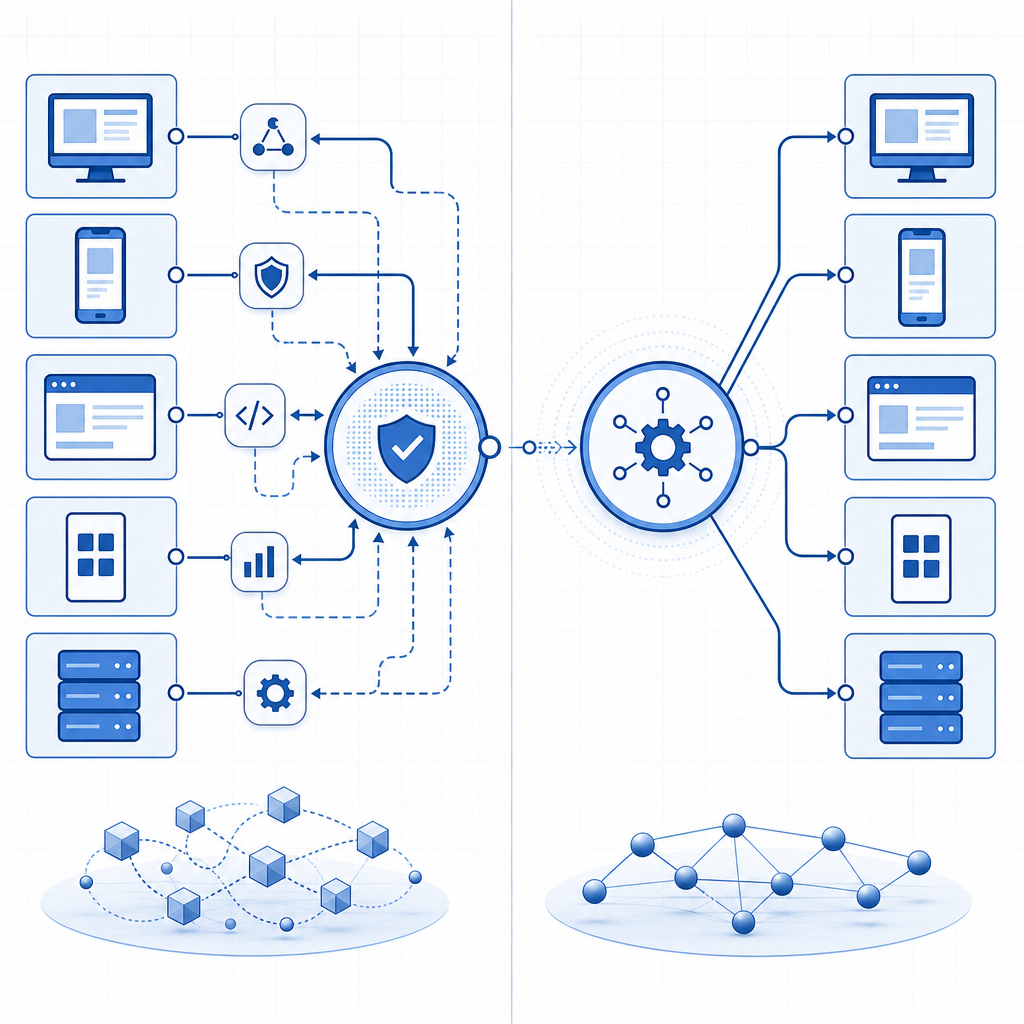 schematic comparing multi-platform integration and API workflows for CAPTCHA ser