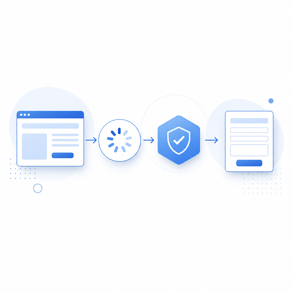 simplified architecture diagram showing browser, loader, validation API, and Wor