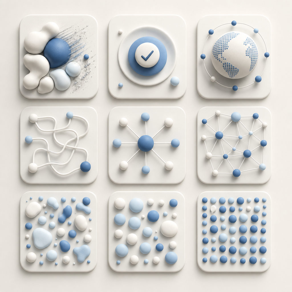 abstract comparison grid showing friction, validation, and platform coverage