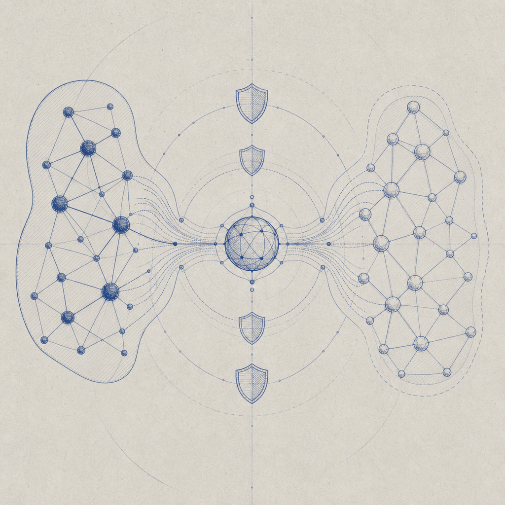 abstract network nodes illustrating IP reputation in VPN context