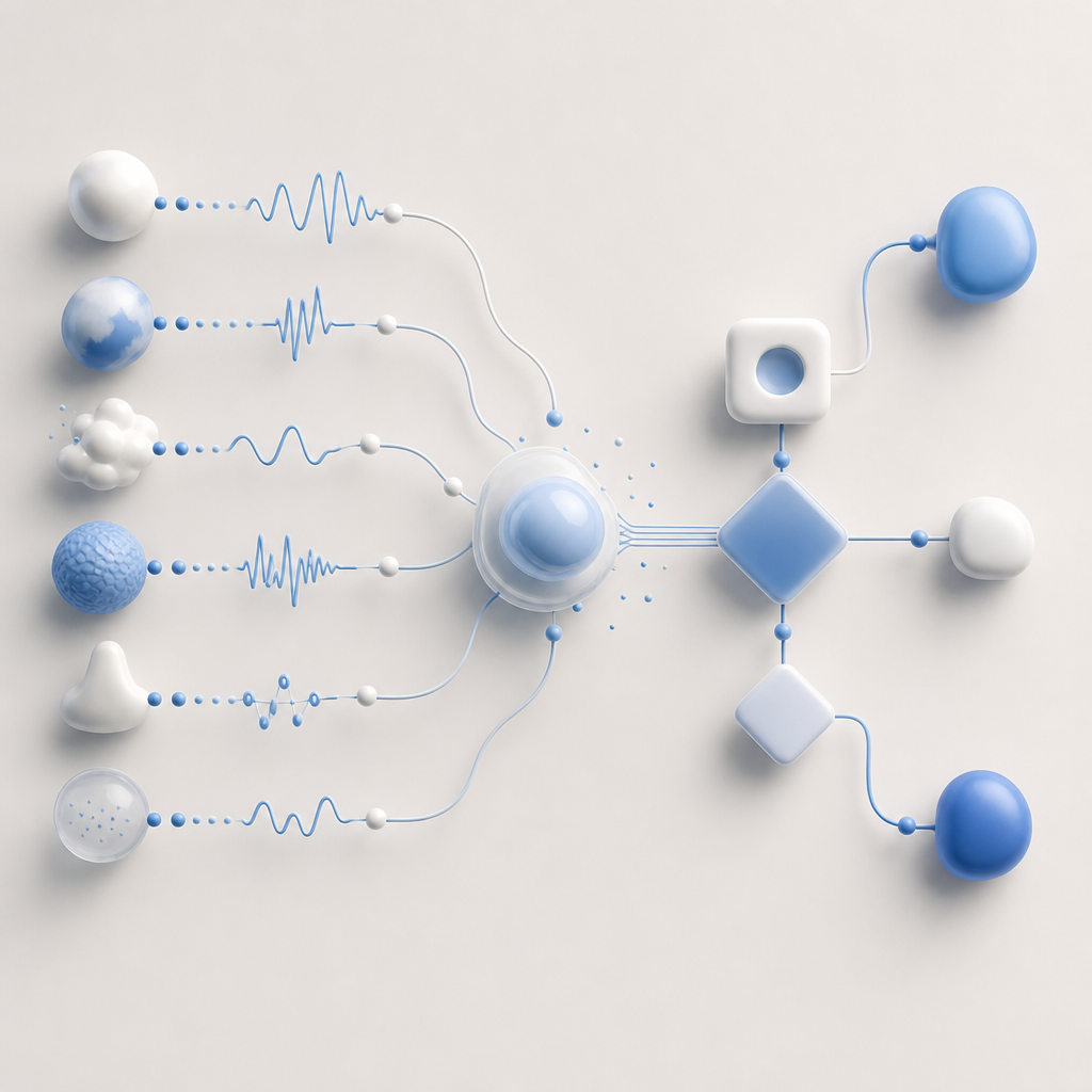 abstract diagram of detection signals and bot decision flow