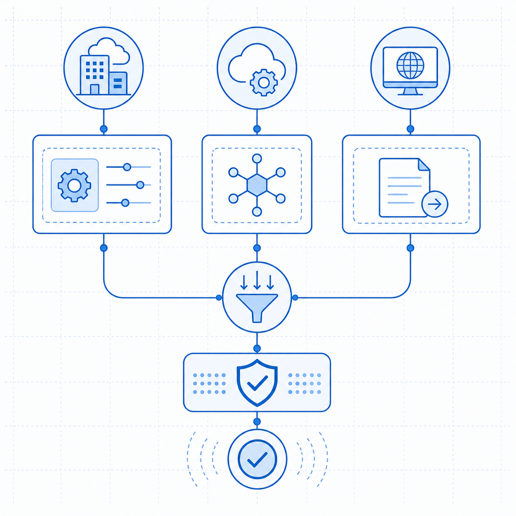flowchart showing tenant config, API entitlement, and validation request paths