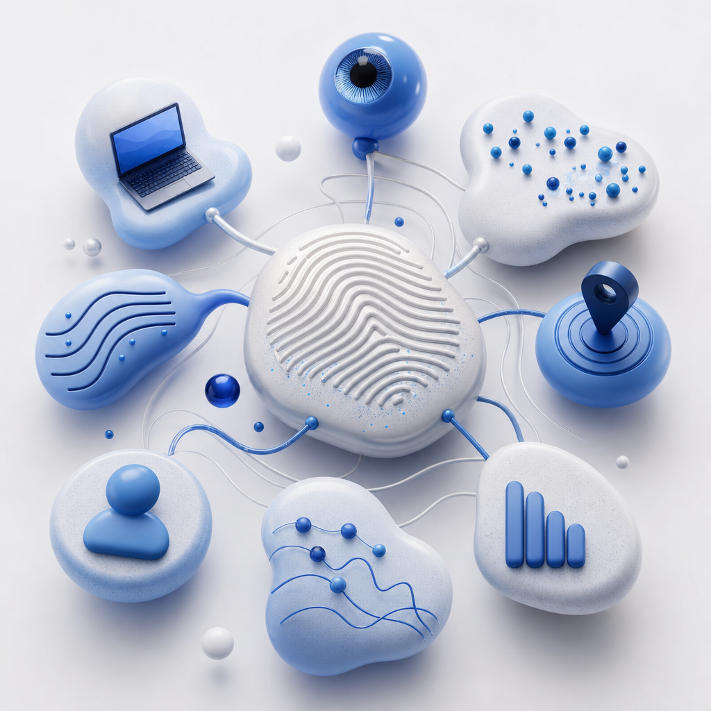 abstract browser fingerprinting and behavior analysis concept