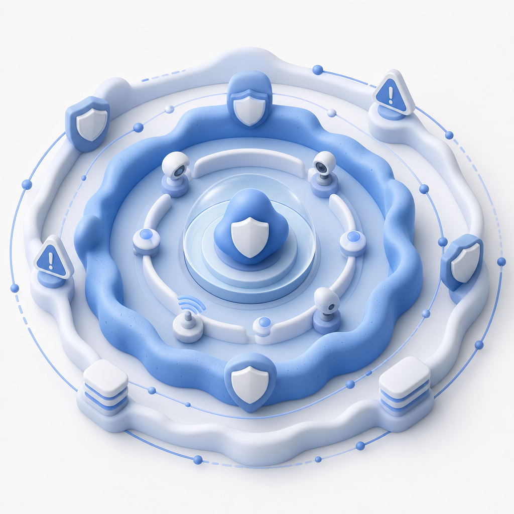 layered security and detection defense diagram