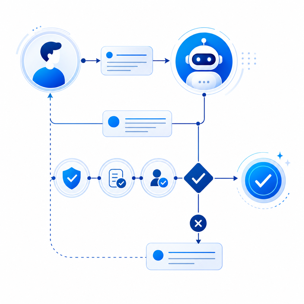 conceptual flowchart of user-bot interaction and validation flow