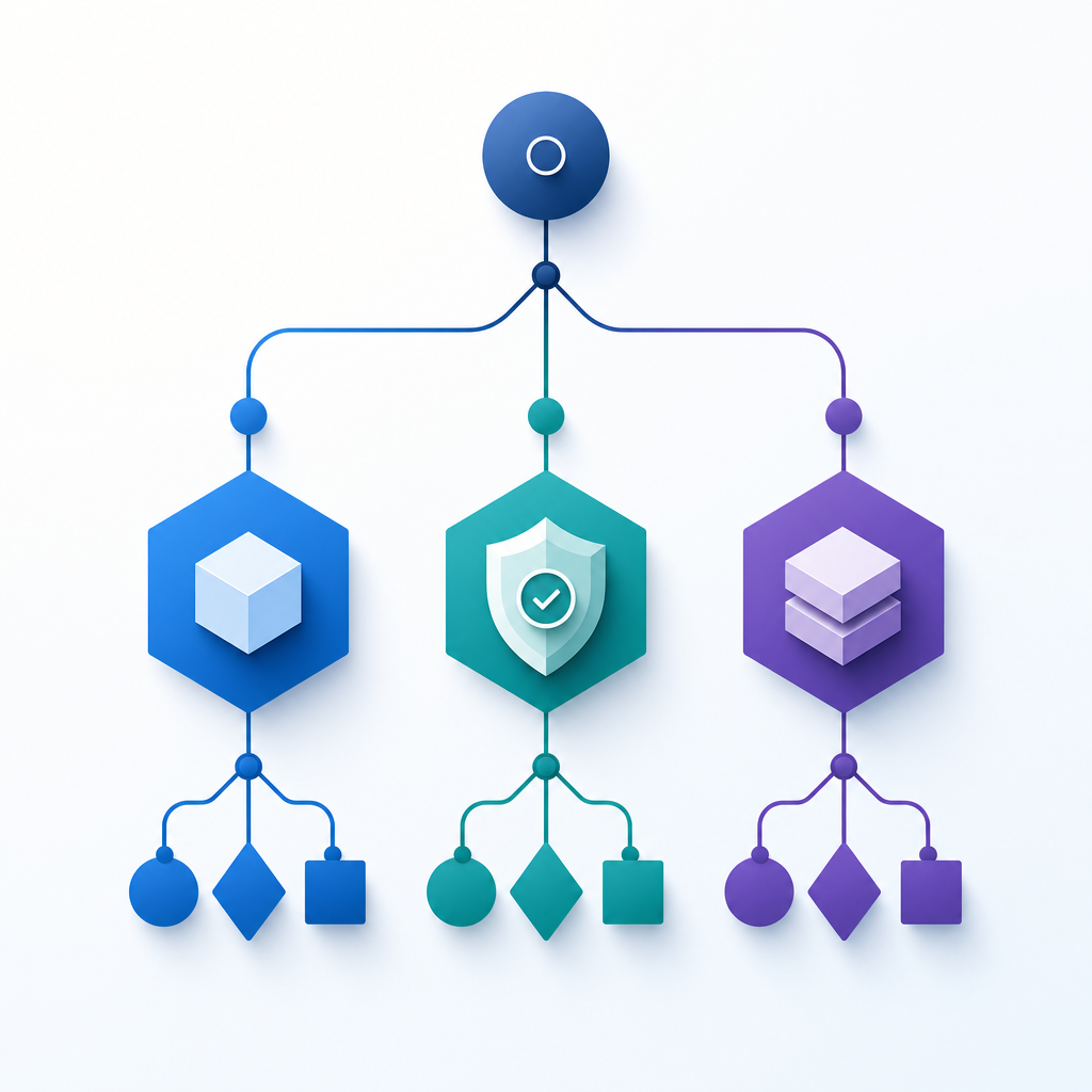 abstract decision tree with client token, server verify, and enforcement branche