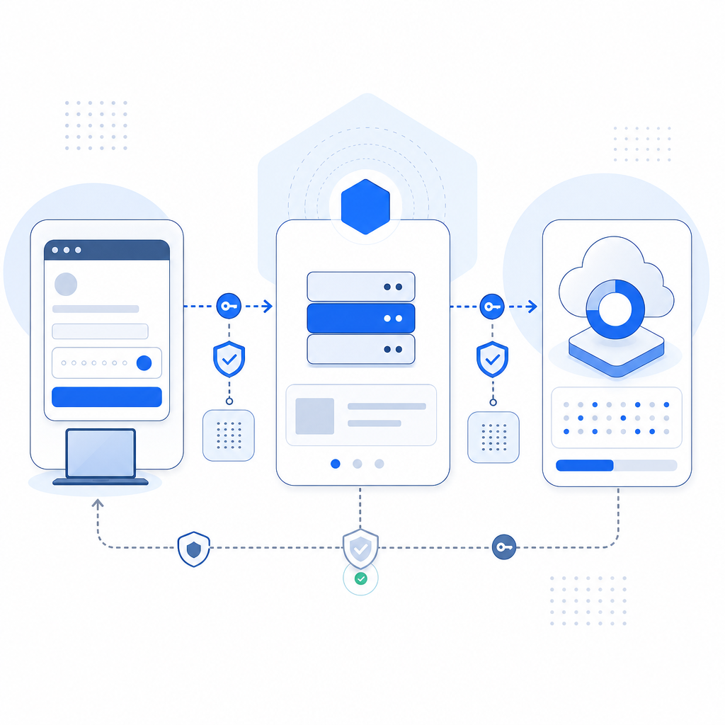 visual concept of CAPTCHA token validation flow between client, Auth0, and CAPTC