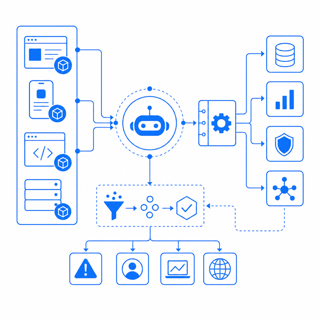 tech stack integration diagram for bot detection SDKs and APIs